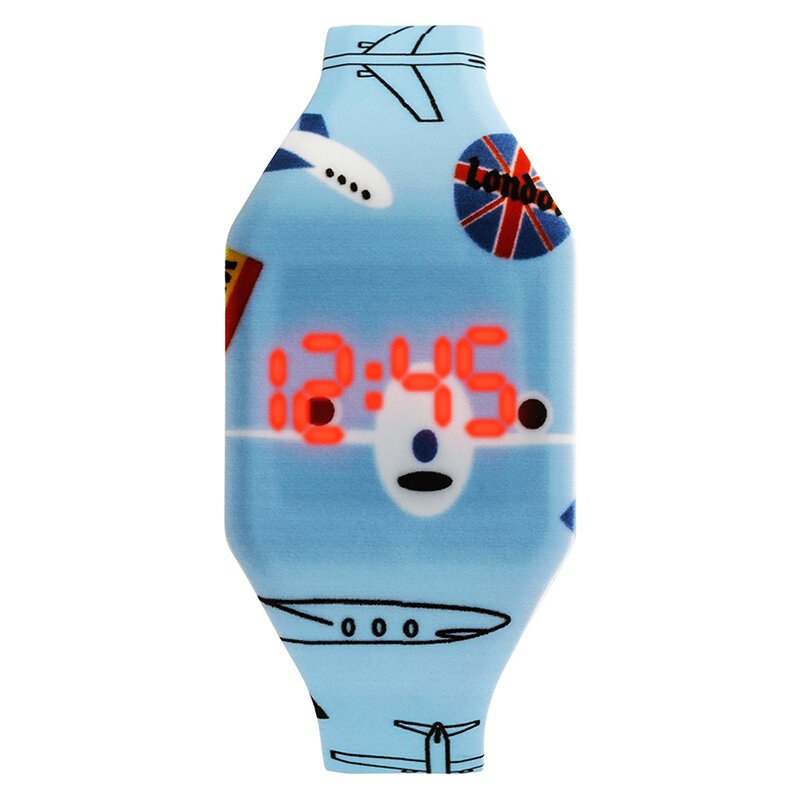 Pink Leopard LED Digital Watches Cartoon Gift for Children Kids Unicon