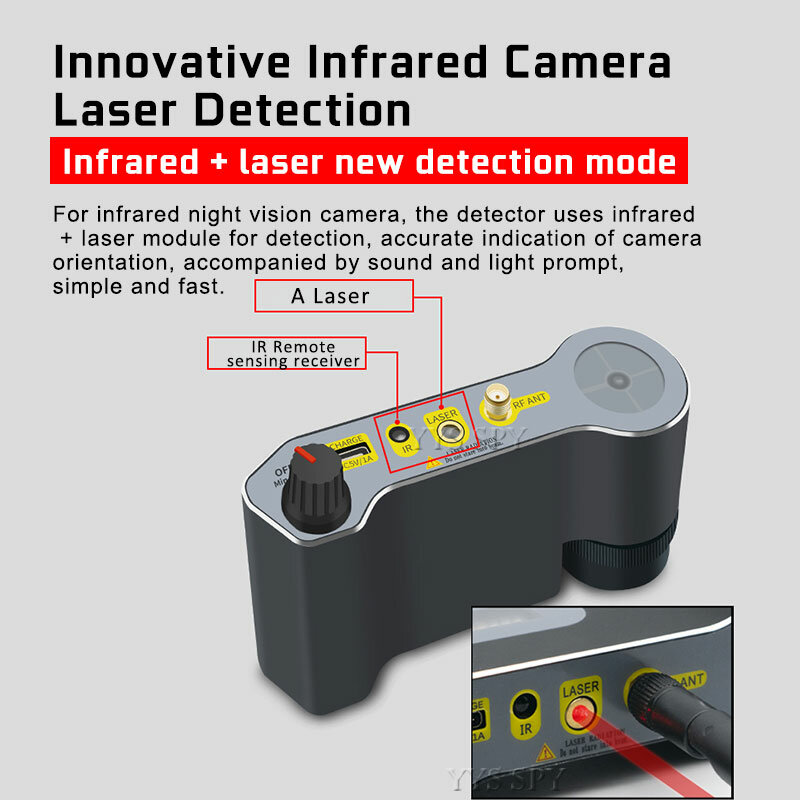 Profesional Anti-Spy RF Detector Inovatif Inframerah Camara Laser GSM Sinyal WiFi Deteksi Kamera Tersembunyi Fokus Lensa Pemindaian