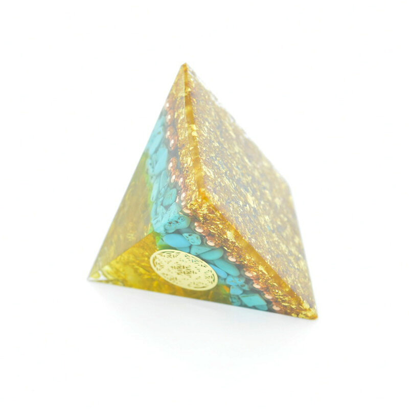 Orgon – pyramide d'énergie cristal, ornements de guérison, cristal Reiki, Turquoise, Citrine, Orgonite, Protection Emf, symbole Chakra, décoration de maison