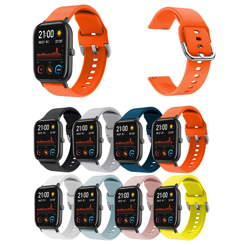 Correa de silicona para Huami Amazfit GTS TPUwatch, pulsera de Color sólido, accesorios para reloj inteligente, 20MM