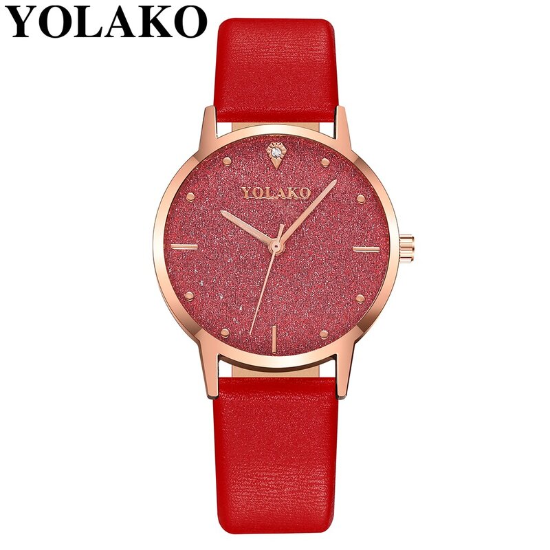 Yolako relógio feminino moderno, relógio feminino simples com pulseira de diamante embutido, quartz, presente