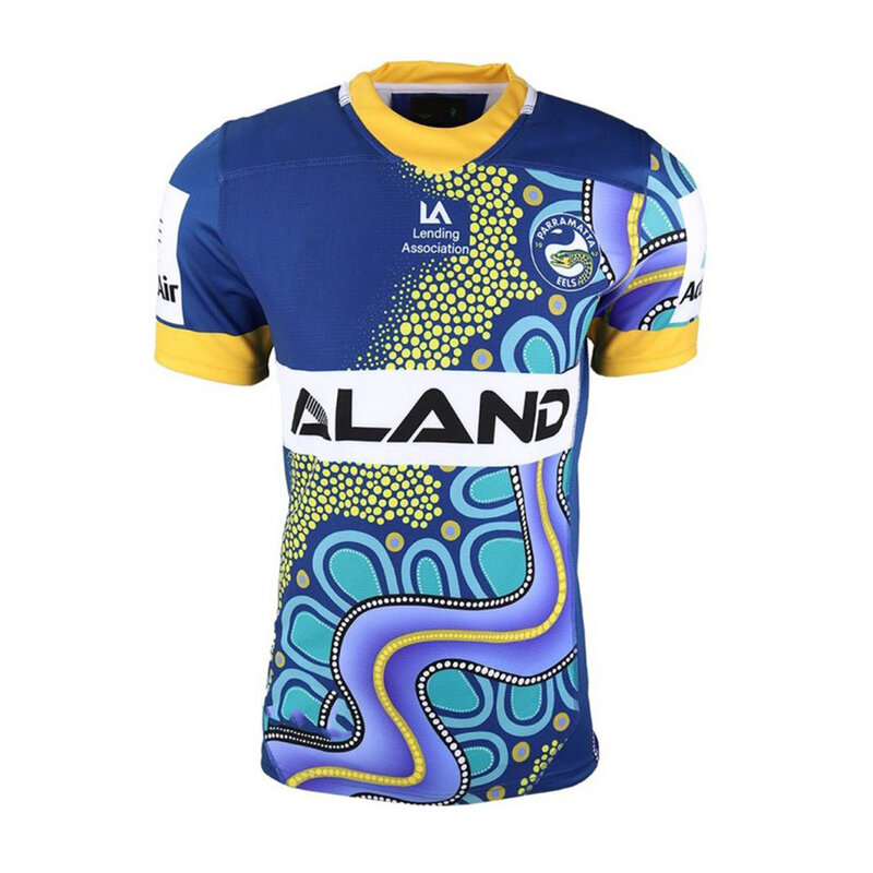 Camisa de rugby indígena masculina de 2021 parramatta enguias