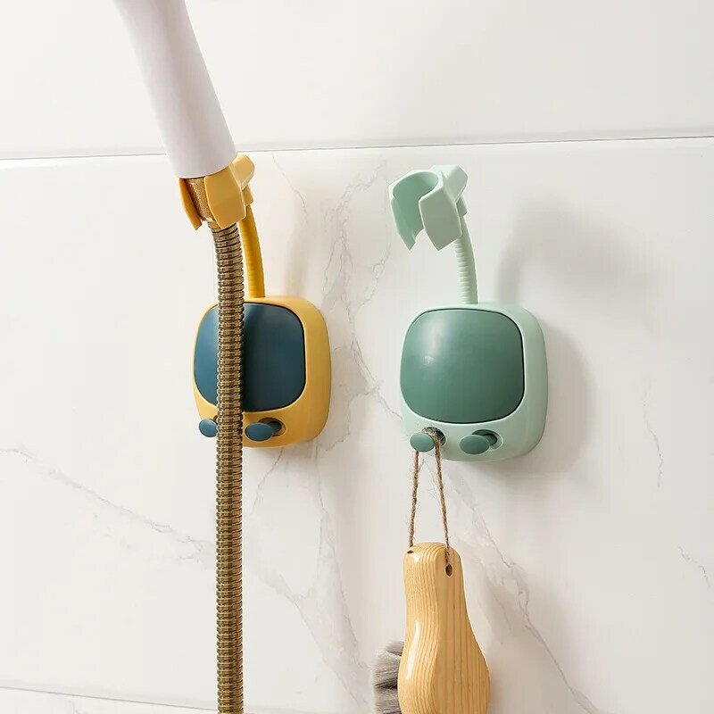 Cabeça de chuveiro ajustável suporte do chuveiro suporte de montagem na parede de plástico titular rack de banho acessórios do banheiro