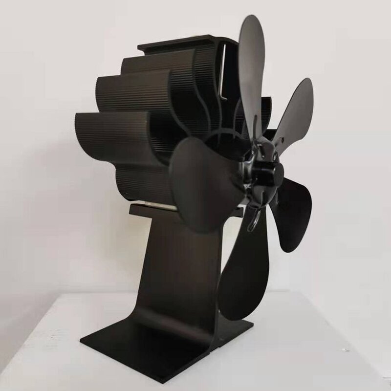 5 Blades Thermal Power Fireplace Fan Heat Powered Wood Stove Fan For Wood/Log Burner Heat Distribution Part Accessory