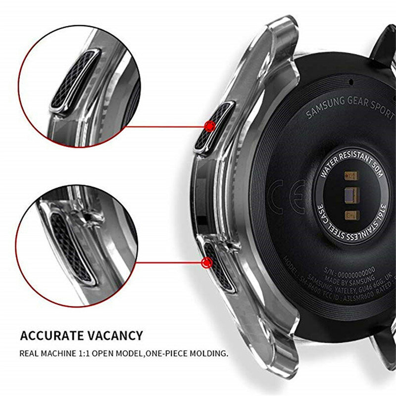 Caso do relógio para samsung galaxy assista 46mm 42mm/gear s3 fronteira all-around capa protetora amortecedor quadro relógio inteligente acessórios