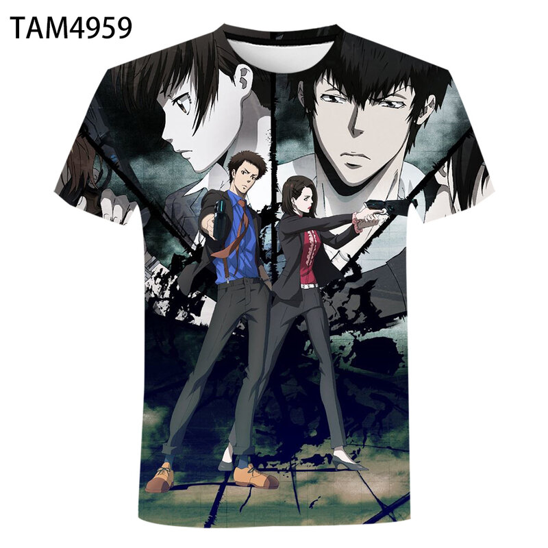 T-Shirt manches courtes homme/femme, estival et décontracté, à la mode, avec le dessin animé japonais Psycho Pass, en 3D, pour garçons et filles, 2021