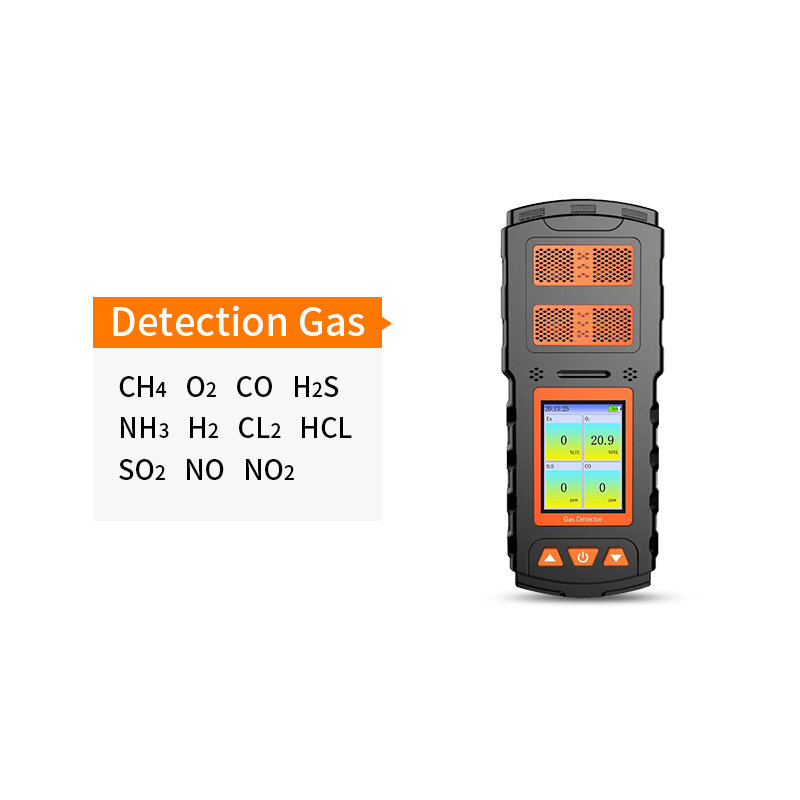 Detector de gás industrial portátil 4 em 1, testador de detecção de hidrogênio, monóxido e sulfeto de carbono, alarme