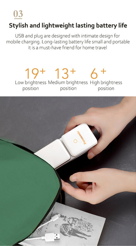 Đèn LED Để Bàn Cảm Ứng Cảm Biến Gấp Đèn Bàn Di Động USB Sạc Đọc Sách Ban Đêm Đầu Giường Ánh Sáng