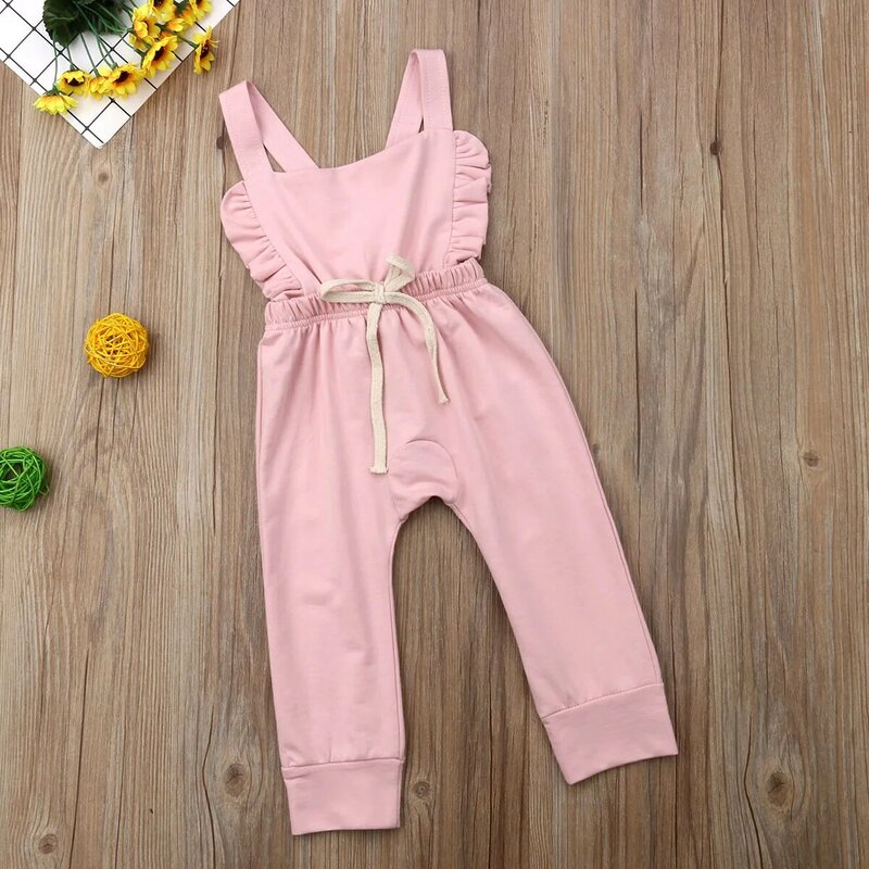 Pudcoco Newborn Baby Girl Stripe Romper Overalls Pants Cotton Soft Coming Home Outfit Clothes Suit For 0-3Years Child