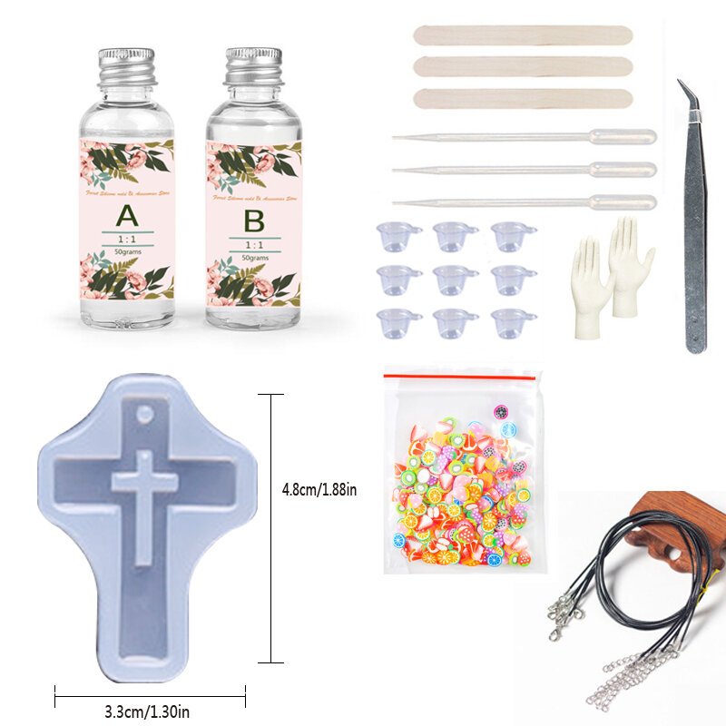 Epoxis-Kit de resina epoxi, Kreuz mould,suministros de bricolaje para proyectos de joyería