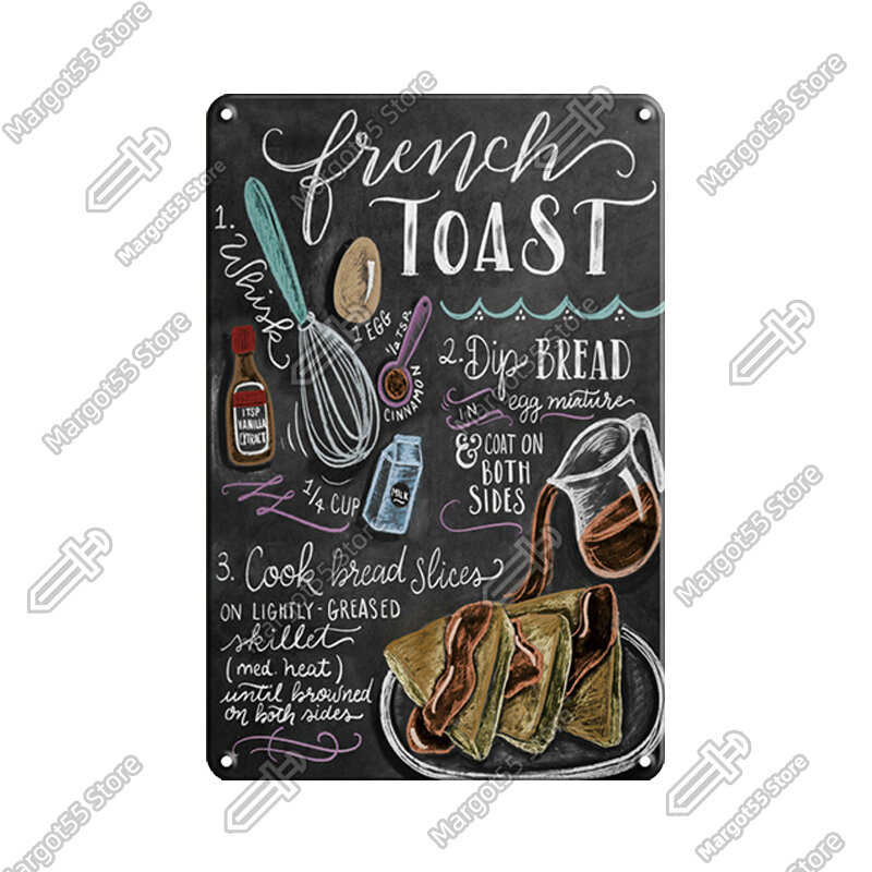 Classic Wall  Metal Art Poster Kitchen Posters Food Drink Art Painting Metal Plaque Retro Kitchen Cafe Restaurant Bar Club Decor