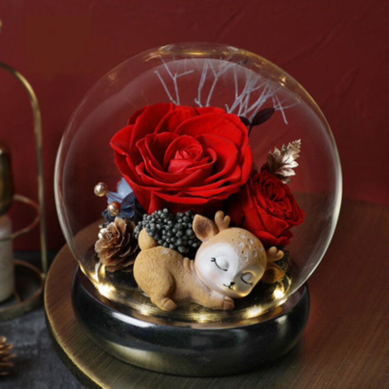غرفة المعيشة الديكور زهرة باقة من الورد الخالد الكورية ديكور الحلي الزفاف هدية للذكرى السنوية سطح المكتب الملحقات