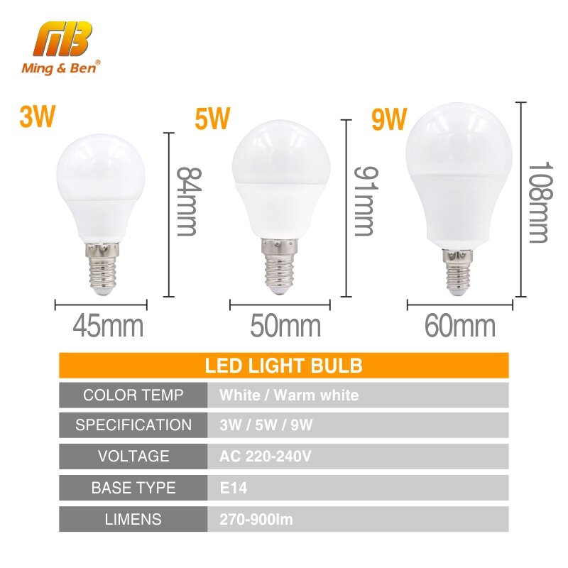 Lampes LED, lot de 4 couleur chaudes ou froides haute luminosité pour chambre à coucher ou salon, E27, E14, 220 V, ampoules disponible de 5 W, 7 W, 9 W, 15W et 18 W, 4 pièces/lot
