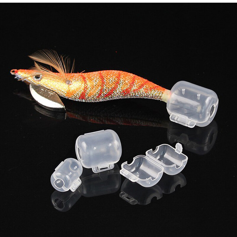 Couvercle de leurre de pêche Transparent en plastique, 30 pièces, crochet de protection pour gabarit de calmar