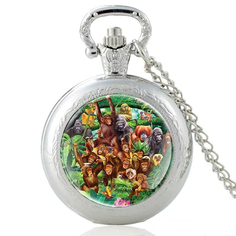 Relógio de bolso vintage de prata unissex, relógio de quartzo fashion com pingente colar joias para presente