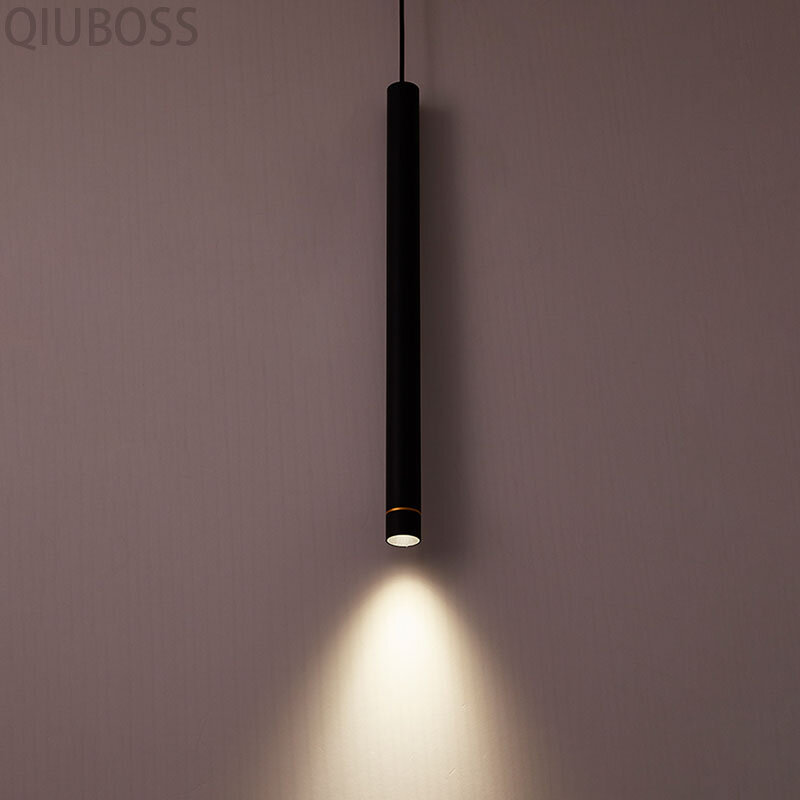 QIUBOSS قلادة LED أضواء عكس الضوء للمطبخ 220 فولت غرفة مصابيح طويلة أنبوب معلق فرع لمبات ضوء قلادة 7 واط ل ديكور غرفة نوم
