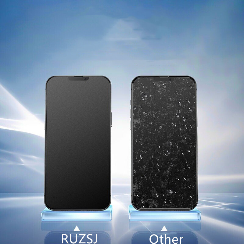 RUZSJ – protecteur d'écran pour iPhone 13 Pro Max, couverture complète en verre trempé mat, surface de protection anti-brouillard