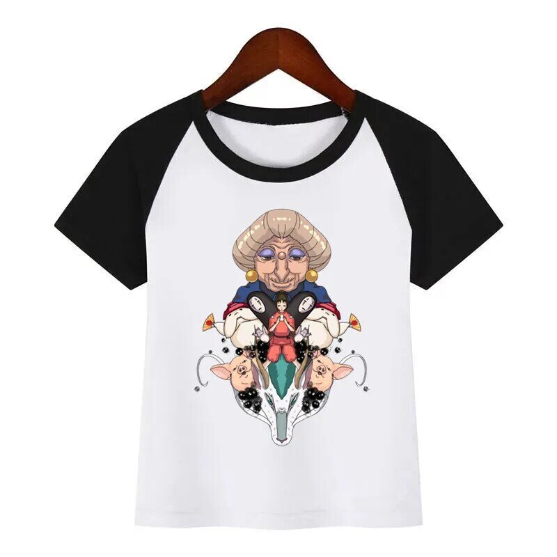 Camiseta sin rostro de Anime japonés para niños, camiseta de diseño, Tops de verano, ropa de calle informal para niños y niñas
