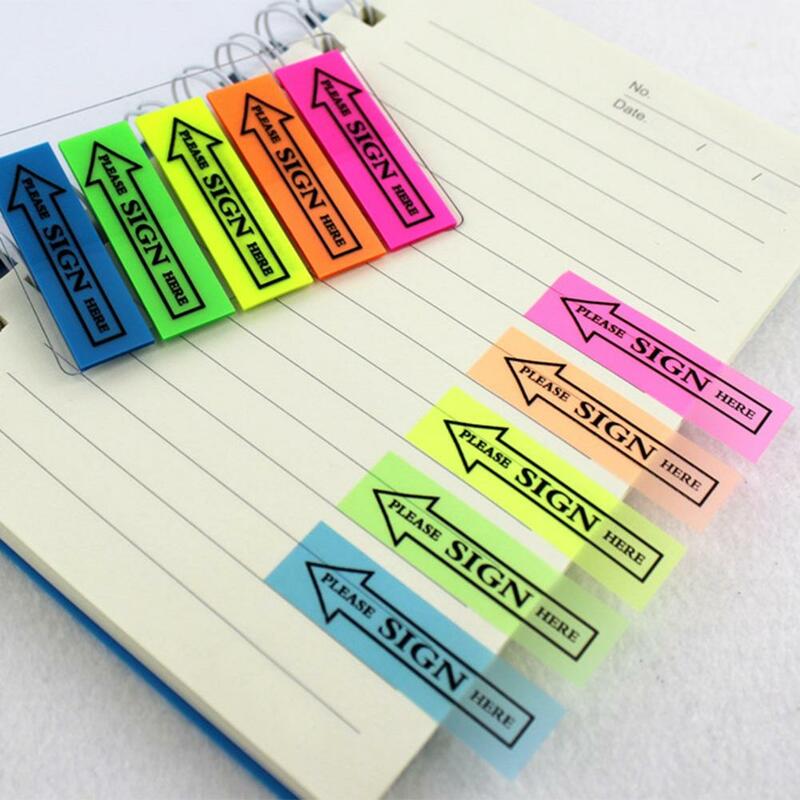 100Pcs Self AdhesiveพลาสติกMemo Pad Sticky Bookmark Post Marker Notepadสติกเกอร์: สำนักงานPapelariaโรงเรียน