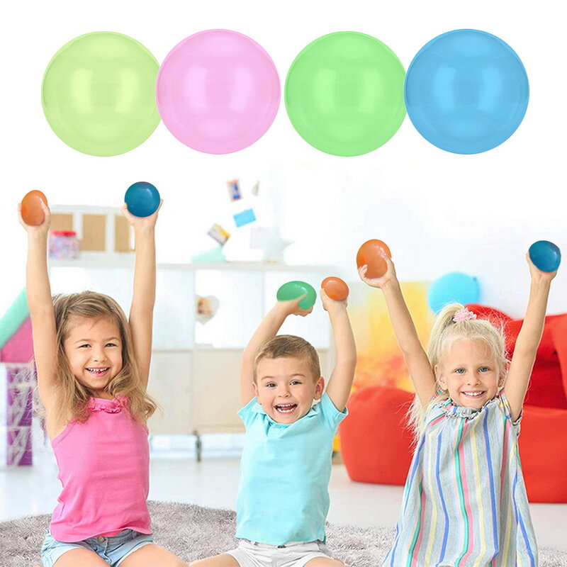 Светящиеся шарики-наклейки размером 45 мм/60 мм, Стикеры для стен, сквош-шарики, мячи для Сквош-шарики, детские игрушки