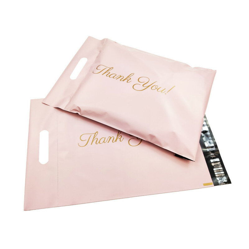 50 sztuk/partia torby pocztowe drukowane koperty Poly Mailer opakowania z samoprzylepnymi kurierami torby do przechowywania ubrania Mailers z uchwytem