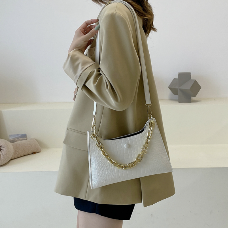 지갑과 핸드백 럭셔리 악어 패턴 지퍼 핸드백 새로운 패션 숄더 백 간단한 정사각형 가방 여성 지갑