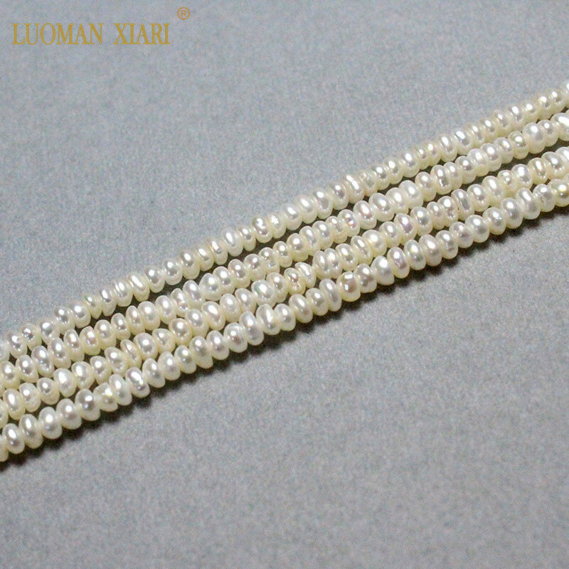 Feine 100% Natürliche Süßwasser Perle Unregelmäßige Reis Form Perlen Für Schmuck Machen DIY Armband Halskette 2-4mm Strang 14''