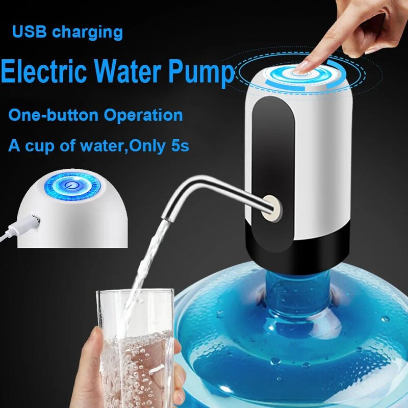 Pompe à eau électrique pliable, Mini bouteille d'eau, Rechargeable par USB, distributeur d'eau automatique et Portable
