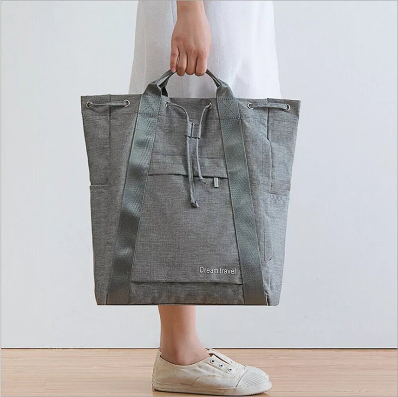 Portable Travel Outdoor Drawstring Tote Bag School Sport Bag Big Capacity Clothes Organizer