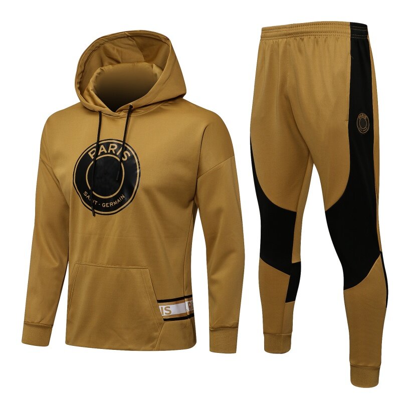 NEW 2021 2022 Full Zip Hoodie Jacket Soccer Hooded Sweat Jacket Football Tracksuit Men Training Suit Winter Pants Full Kit