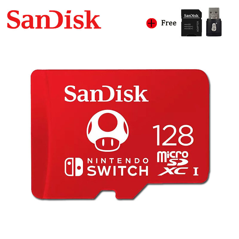 سانديسك بطاقة الذاكرة 128 جيجابايت 64 جيجابايت 256 جيجابايت مايكرو SD بطاقة نمط جديد ل نينتندو سويتش مايكرو SD TF بطاقة SDXC UHS-I مع محول