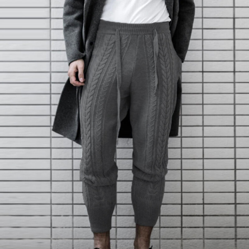 Outono inverno moda masculina ajuste fino calças de malha casual zíper jogging calças de cintura média com cordão 2021 streetwear