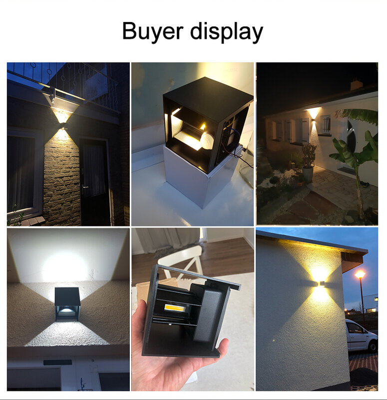 Светодиодный настенный светильник, IP65, 7/10 Вт, водонепроницаемый наружный комнатный светодиодный настенный светильник, современный алюмини...