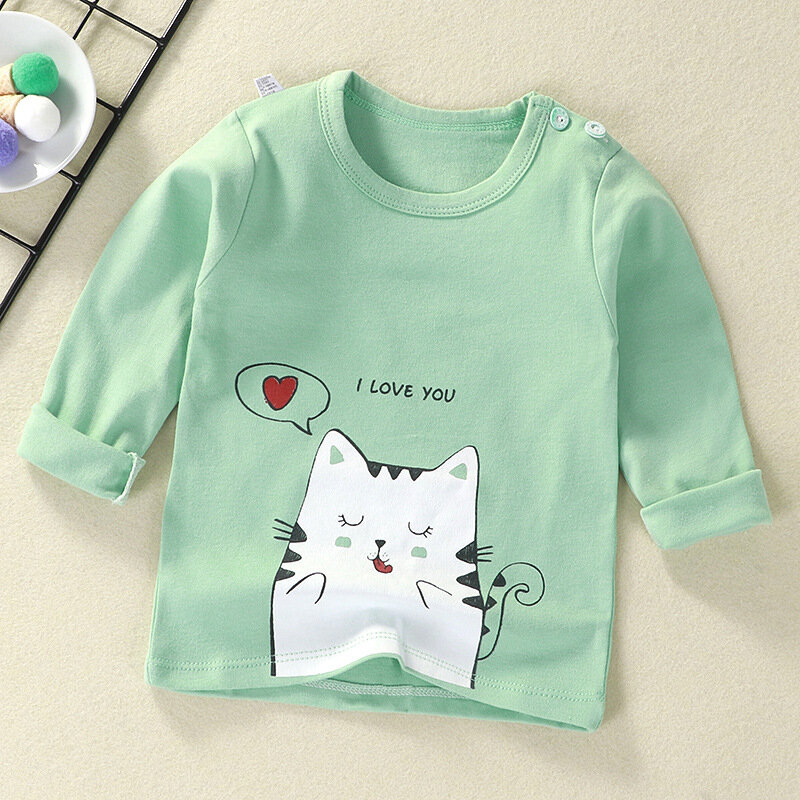 Yg Brand Autumn New Cartoon Children's T-shirt Long Sleeve Top 1-5 Years Old Boys And Girls Children's Clothing Wholesale
