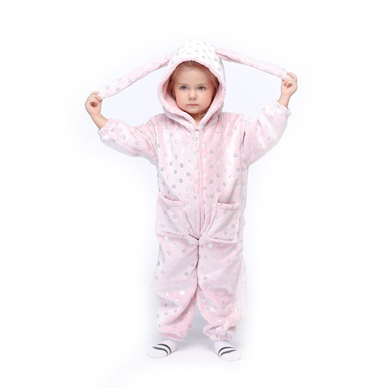 ropa para parejas-LA31 traje de dinosaurio Zebra mameluco unicornio Pijama de invierno para y niñas 