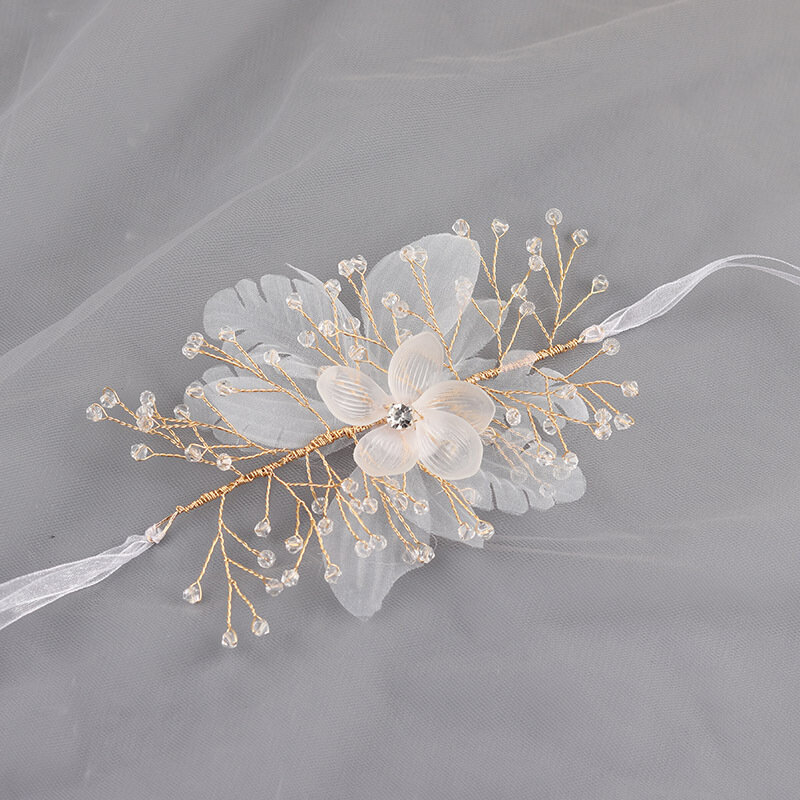 Damigella d'onore perla polso fiori per sposa accessori da sposa sorelle gruppo semplice estetico Super fata cena mano polso fiore