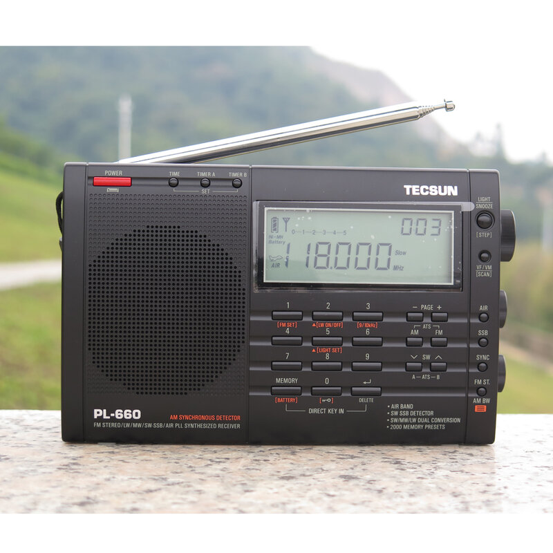 TECSUN-receptor de Radio PL-660, dispositivo de conversión Dual multibanda, portátil por Internet, PLL, SSB, VHF, FM/MW/SW/LW