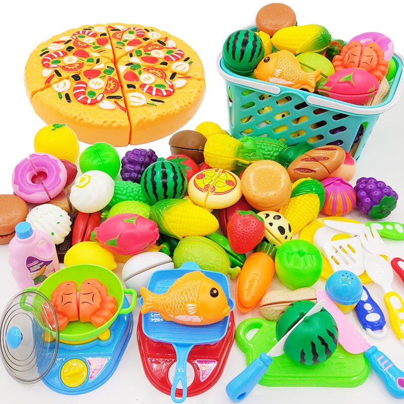 43 шт./лот детский домик для ролевых игр игрушка фрукты пластиковые овощи еда Кухня Детские классические детские развивающие игрушки