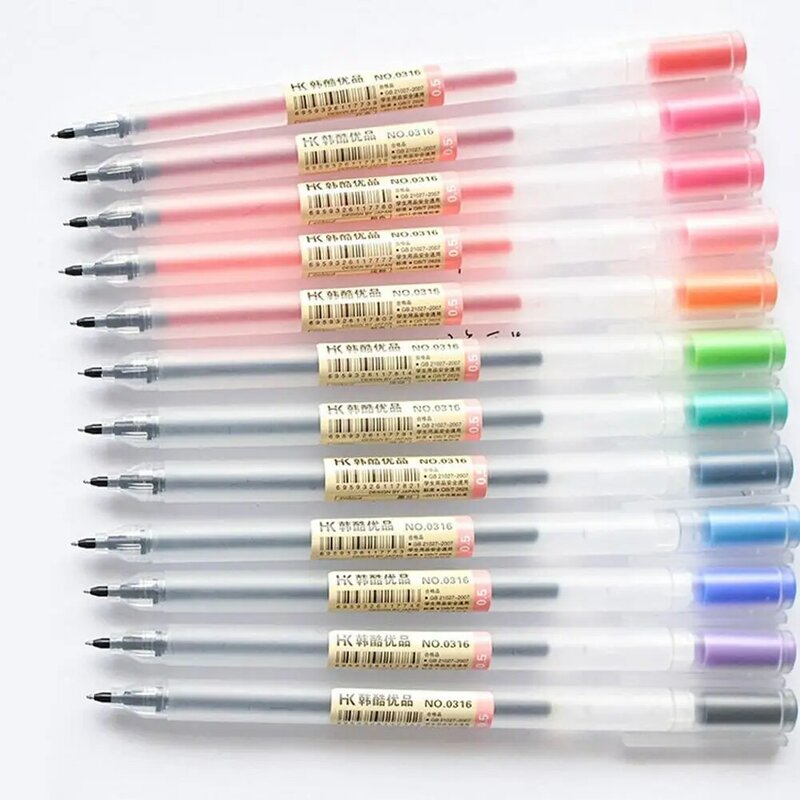 12 цветов гелевая ручка 0,5 мм Цветные канцелярские принадлежности для школы граффити ручка