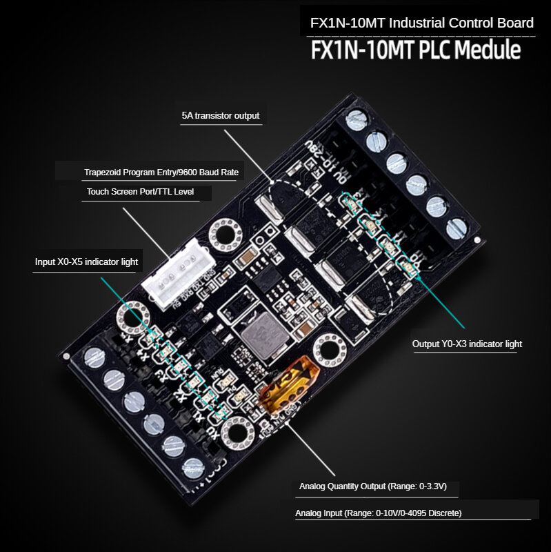 10-28v32 bit high-speed arm double-sided paste process small volume PLC industrial control board programmable controller