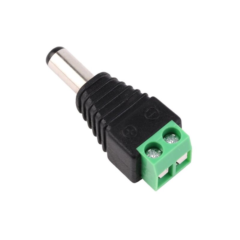 Mini portátil dc 12v plug cabo adaptador conector macho para 5050 3528 led conector tira luz fonte de alimentação