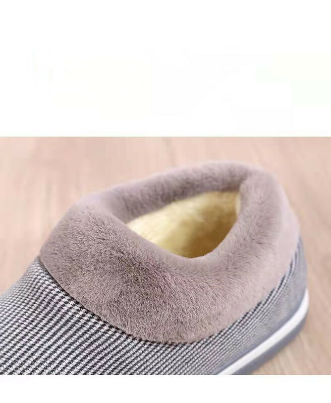 Zapatillas de lana y algodón para hombre y mujer, zapatos de plataforma antideslizantes con suela gruesa para el hogar, para Otoño e Invierno