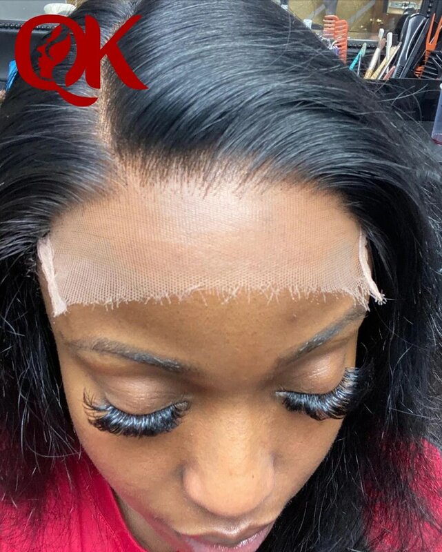 QueenKing Hair-extensiones de pelo brasileño con encaje, accesorio capilar liso con cierre de encaje suizo, Remy, Super HD, 5x5