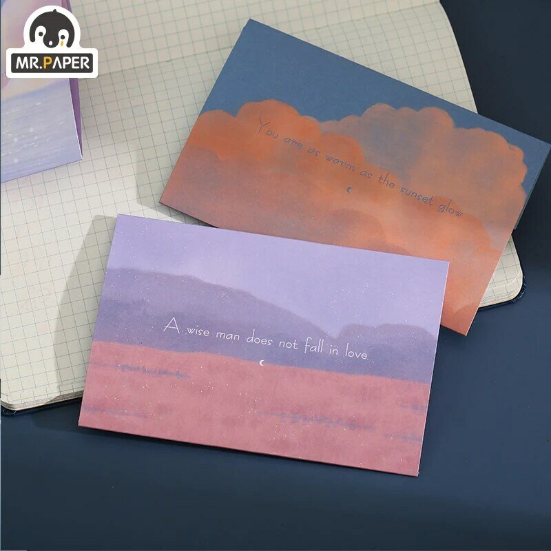 Mr.paper-con sobre tarjetas de felicitación de 4 estilos, sobres de invitación para tarjetas hechas a mano, sobres de invitación para fiesta de boda DIY