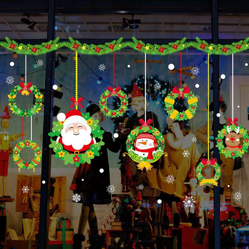 PVC Window Pictures Christmas Window Stickers Window Decoration Christmas Stickers Christmas Pendant & Drop Ornaments