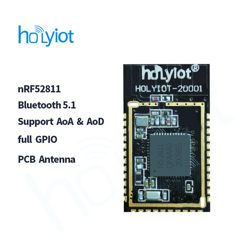 Módulo Bluetooth de baja energía 5,1 con chipset nRF52811, compatible con AoA y AoD para Ubicación y posición interior