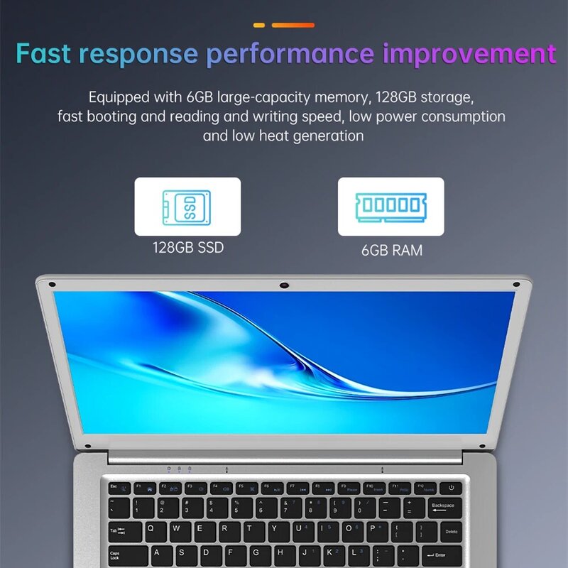 KUU SBOOK M -2 13.3 인치 학생 노트북 6GB RAM 128GB SSD 인텔 E3950 쿼드 코어 웹캠 블루투스 WiFi 사무실