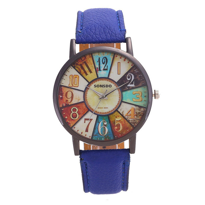 女性の腕時計 2020 レディースユニセックス高級ブランドレトロカジュアルメンズフェイクレザーアナログクォーツ時計時計腕時計リロイ Mujer