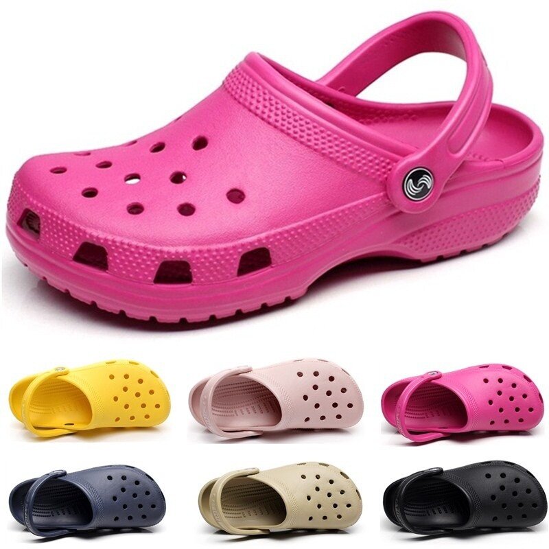 2020 sandali da uomo Crocks Summer Hole Shoes Crok zoccoli di gomma ragazza PU amanti scarpe da giardino Crocse nero sandali piatti da spiaggia pantofole