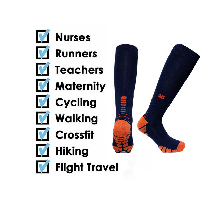 Calcetines deportivos cómodos para hombre y mujer, medias unisex de 20 a 30 mm, ideales para ciclismo, correr, maratón, fútbol, venas varicosas